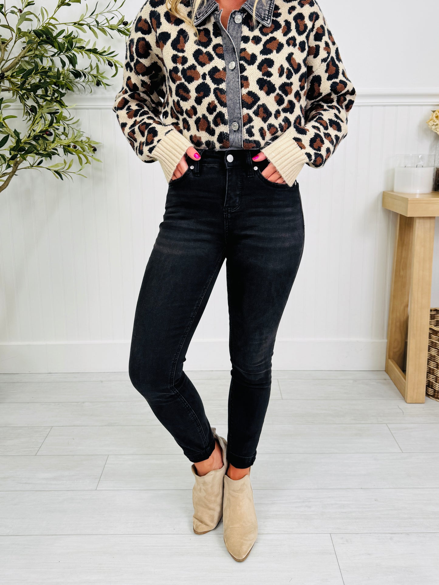 Black In Action Tummy Control Skinny Jeans In Multiple Inseams
