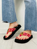 Coastal Wave Flip Flops In Fuchsia Multi