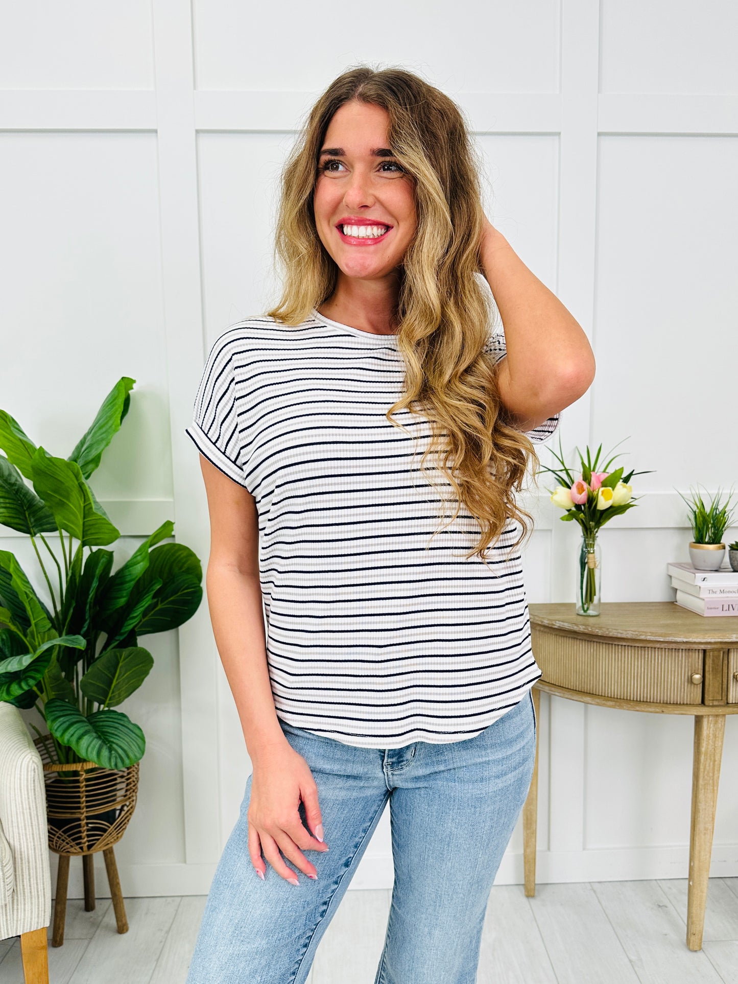 Forever Between The Lines Top In Bone