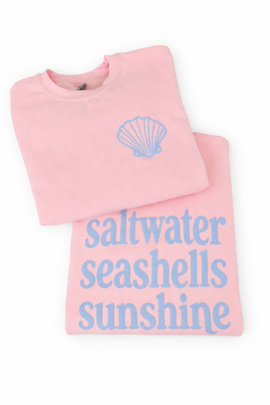 Saltwater Seashells Sunshine Graphic Crewneck Sweatshirt