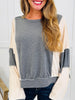 Split Harmony Pullover in Charcoal