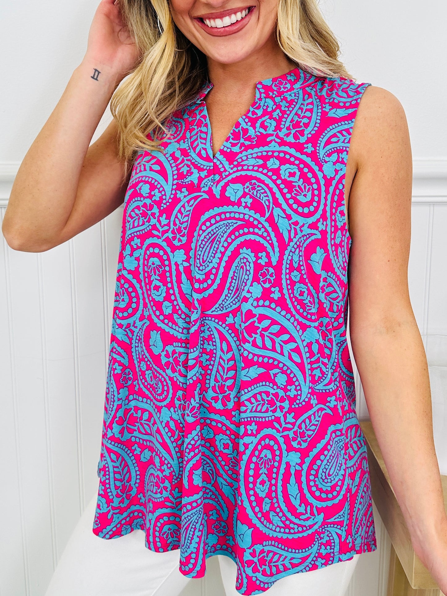 Sunshine Energy Top in Palm Springs Print