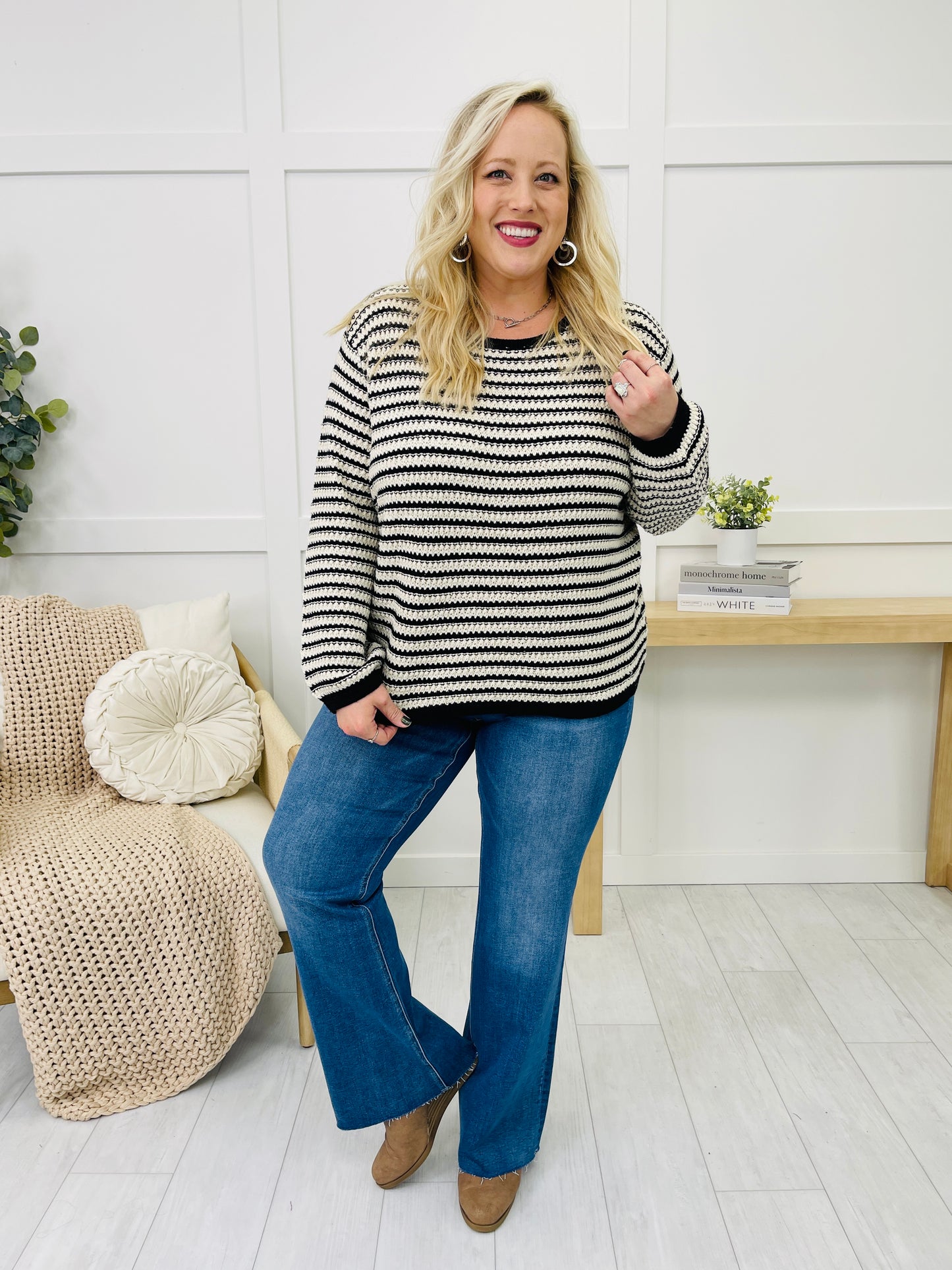 Lovervet Chill Vibes Only Relaxed Fit Flare Jeans in Reg/Curvy