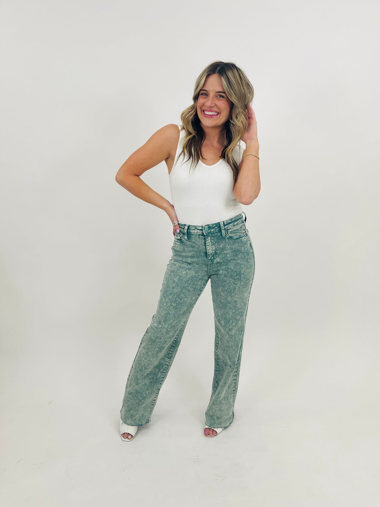 Judy Blue Shamrock & Roll Dad Jeans