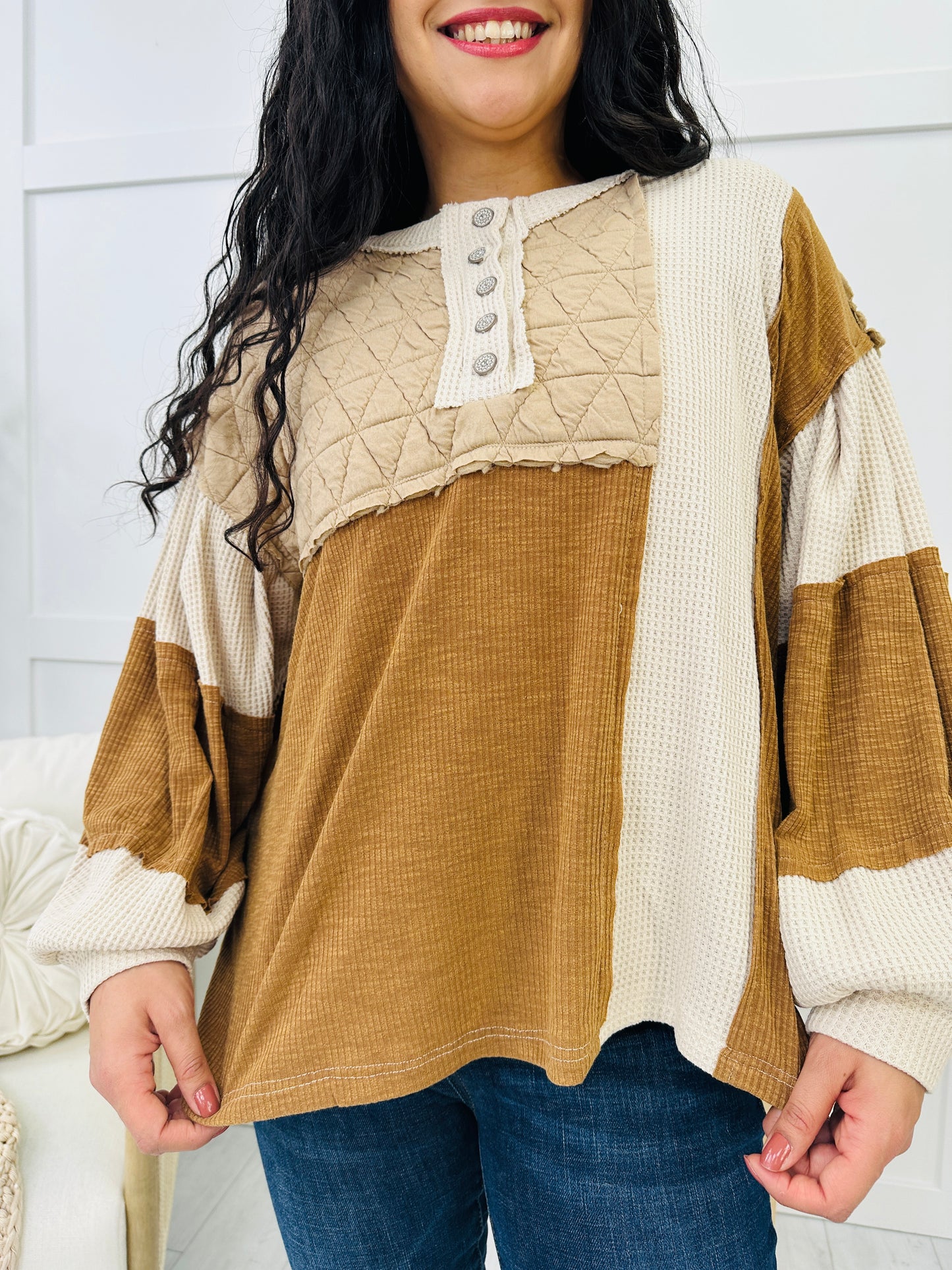 Ethereal Beauty Top In Oat Chocolate