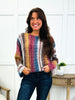 Autumn Palette Sweater In Burgundy Multi