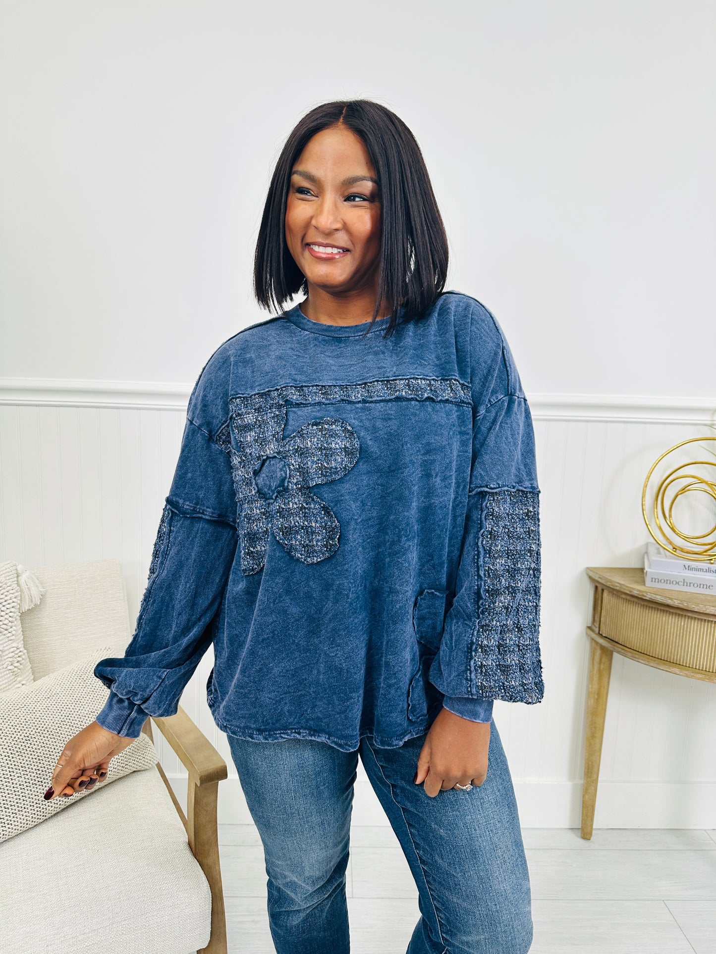 Under Fading Skies Pullover in Navy