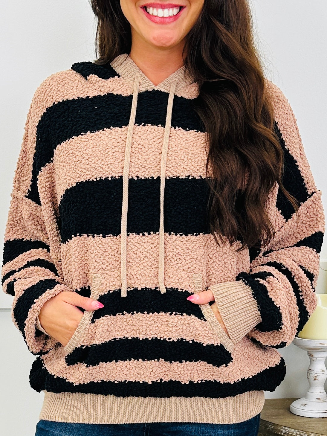 Cozy Crush Hoodie In Black Mocha