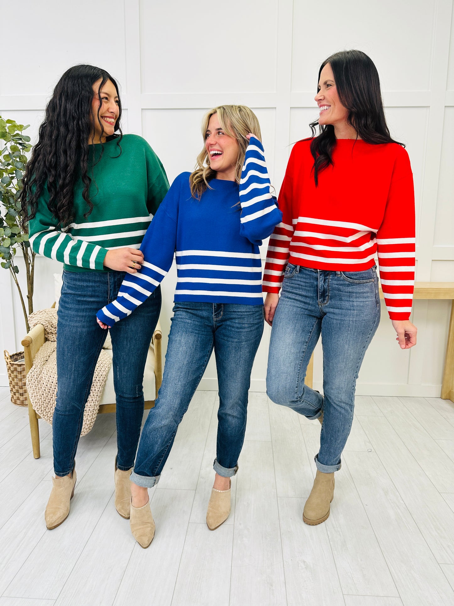 DOORBUSTER! Coastal Stripes Sweater- Multiple Colors!