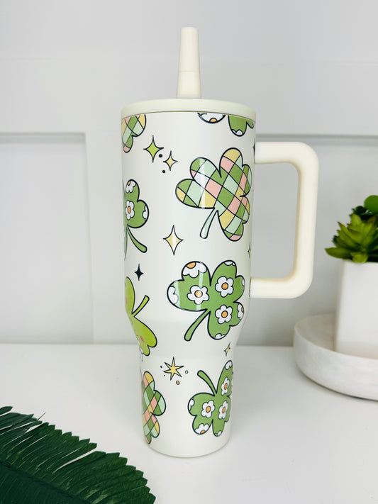 Ivory Shamrock Tumbler