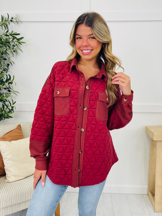 Edge Out Shacket in Brick