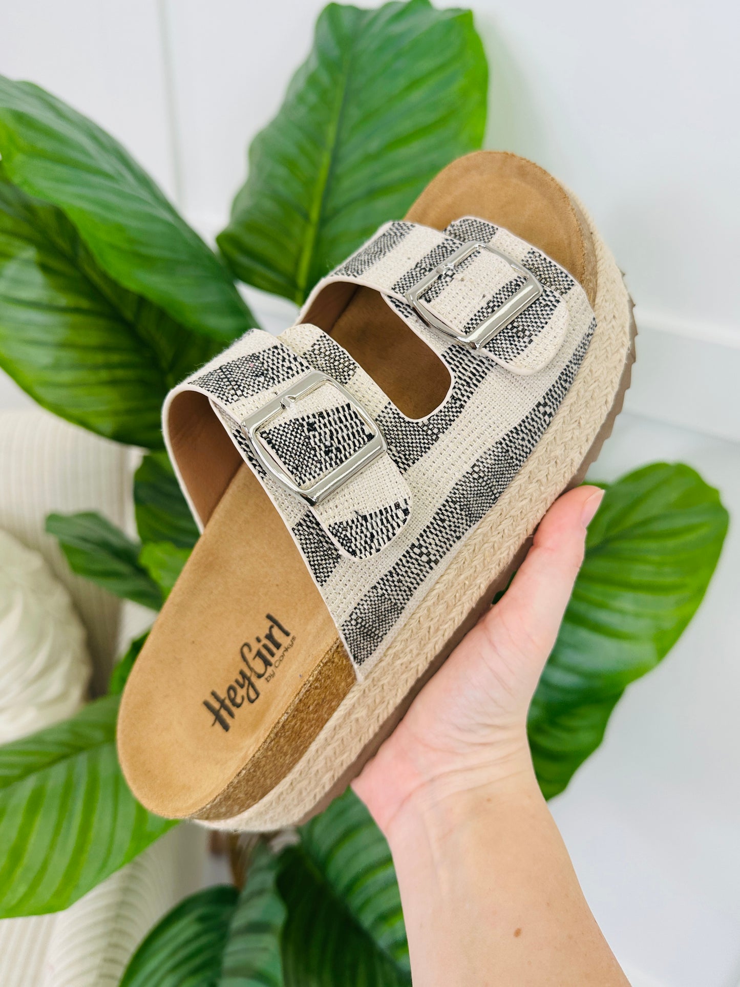 Sunshine on My Mind Sandals In Black Stripe
