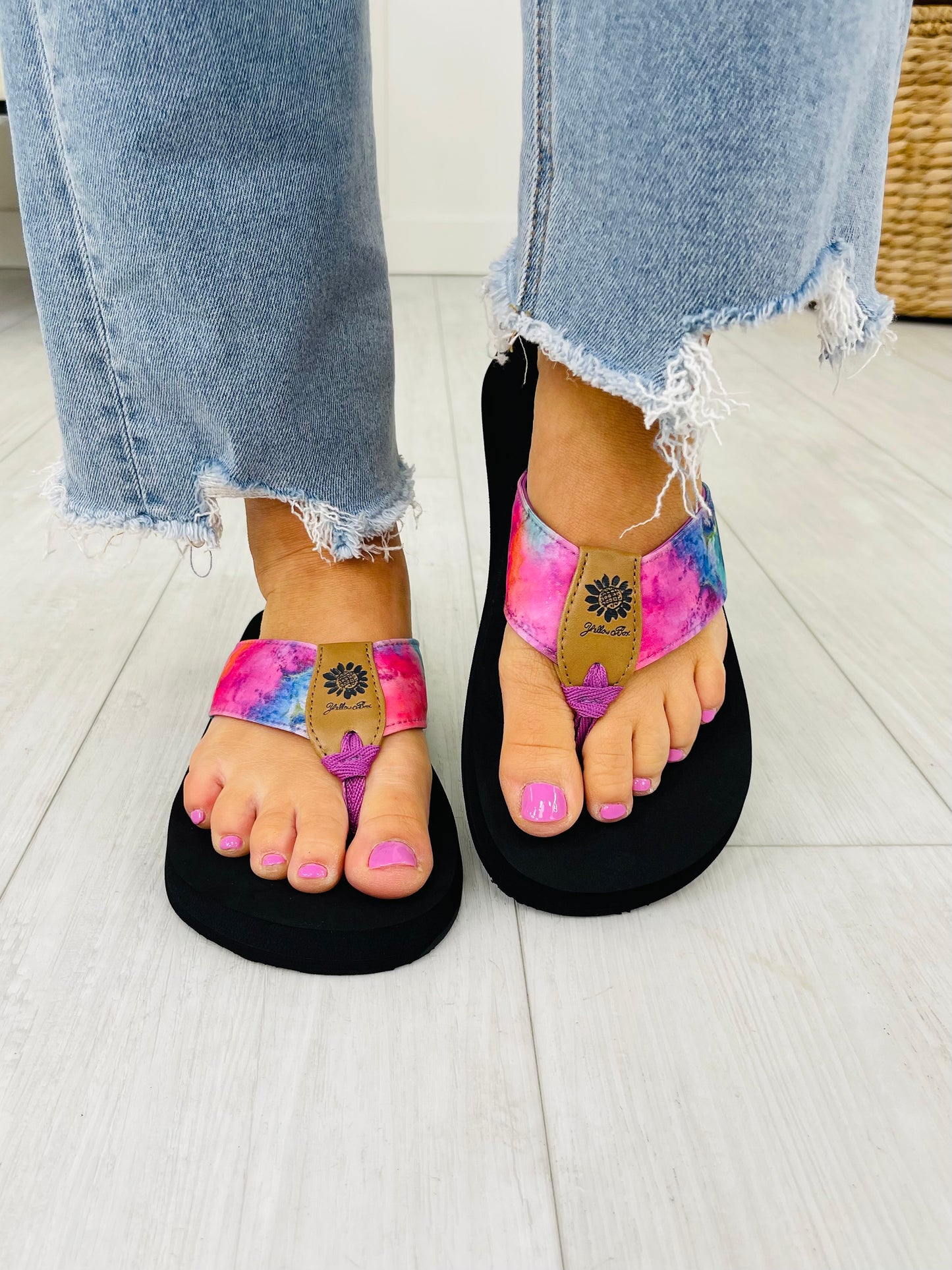 Sunset Sway Flip Flops in Purple Multi