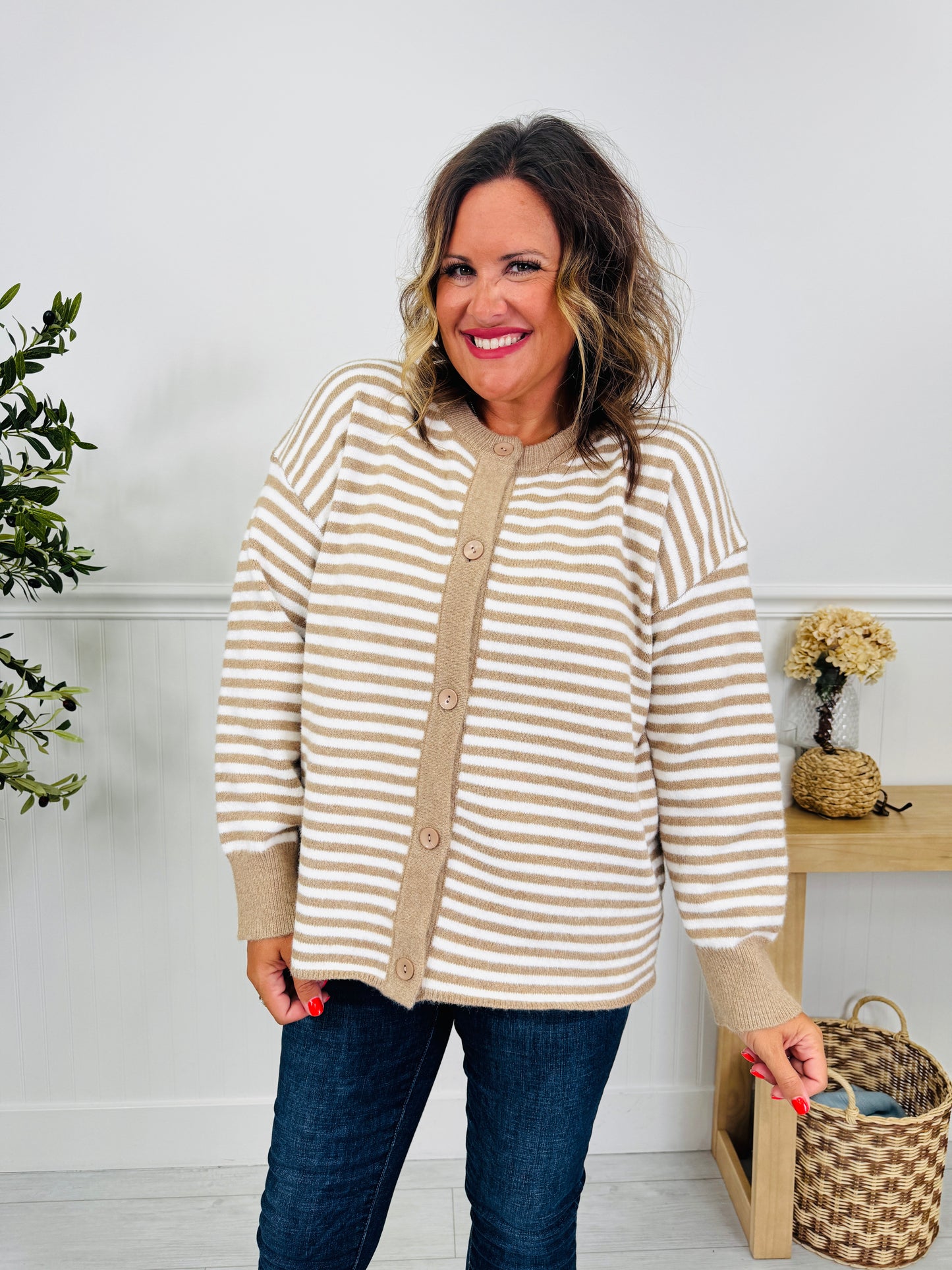 Perfectly Put Together Cardigan In Taupe