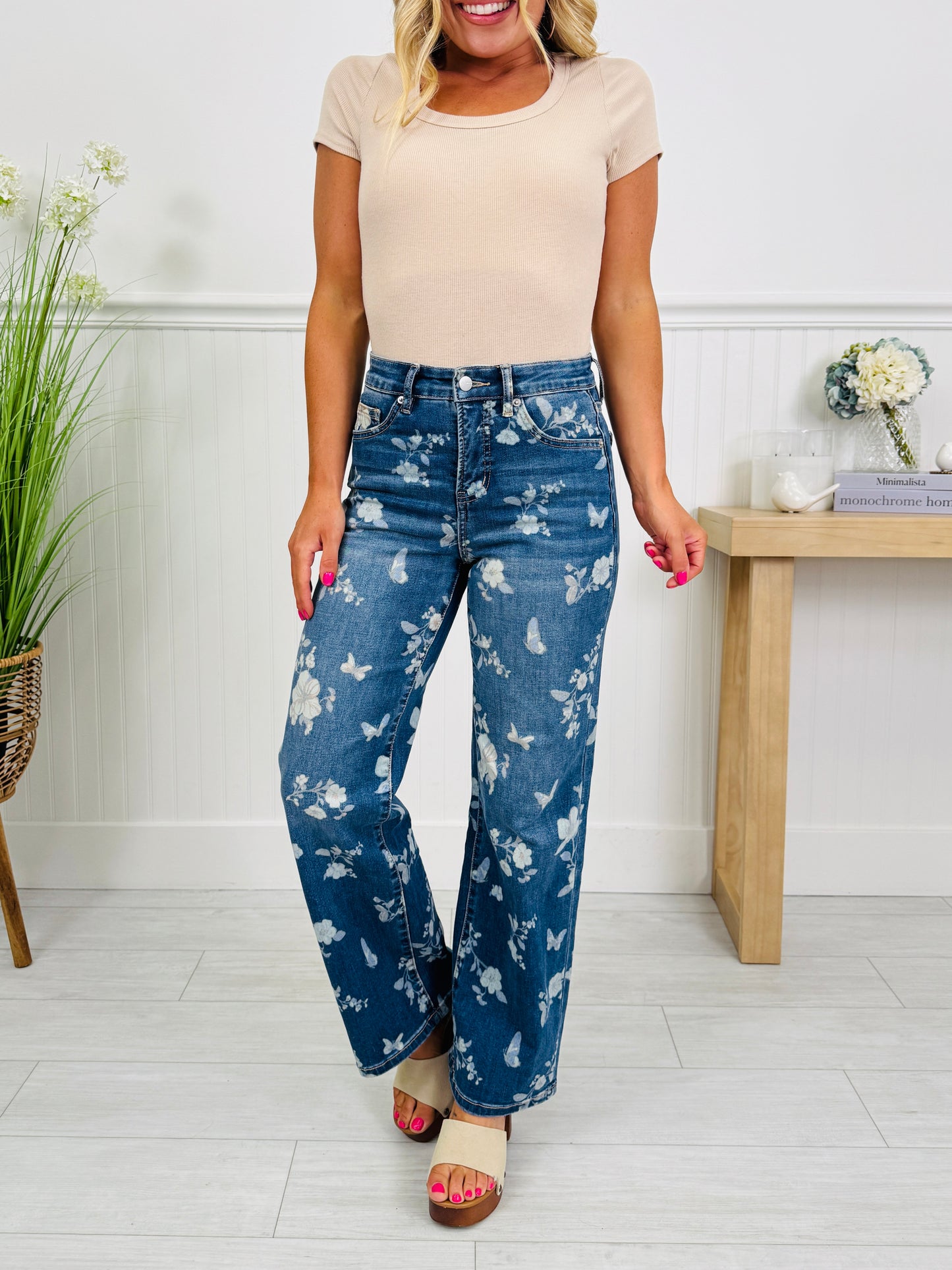 Garden Party Tummy Control Wide Leg Jeans