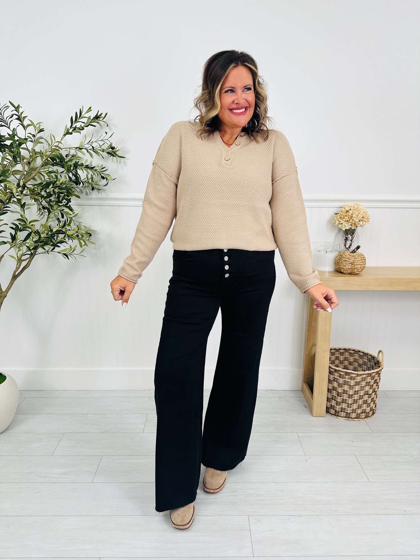 Bold Moves Tummy Control Black Wide Leg Jeans
