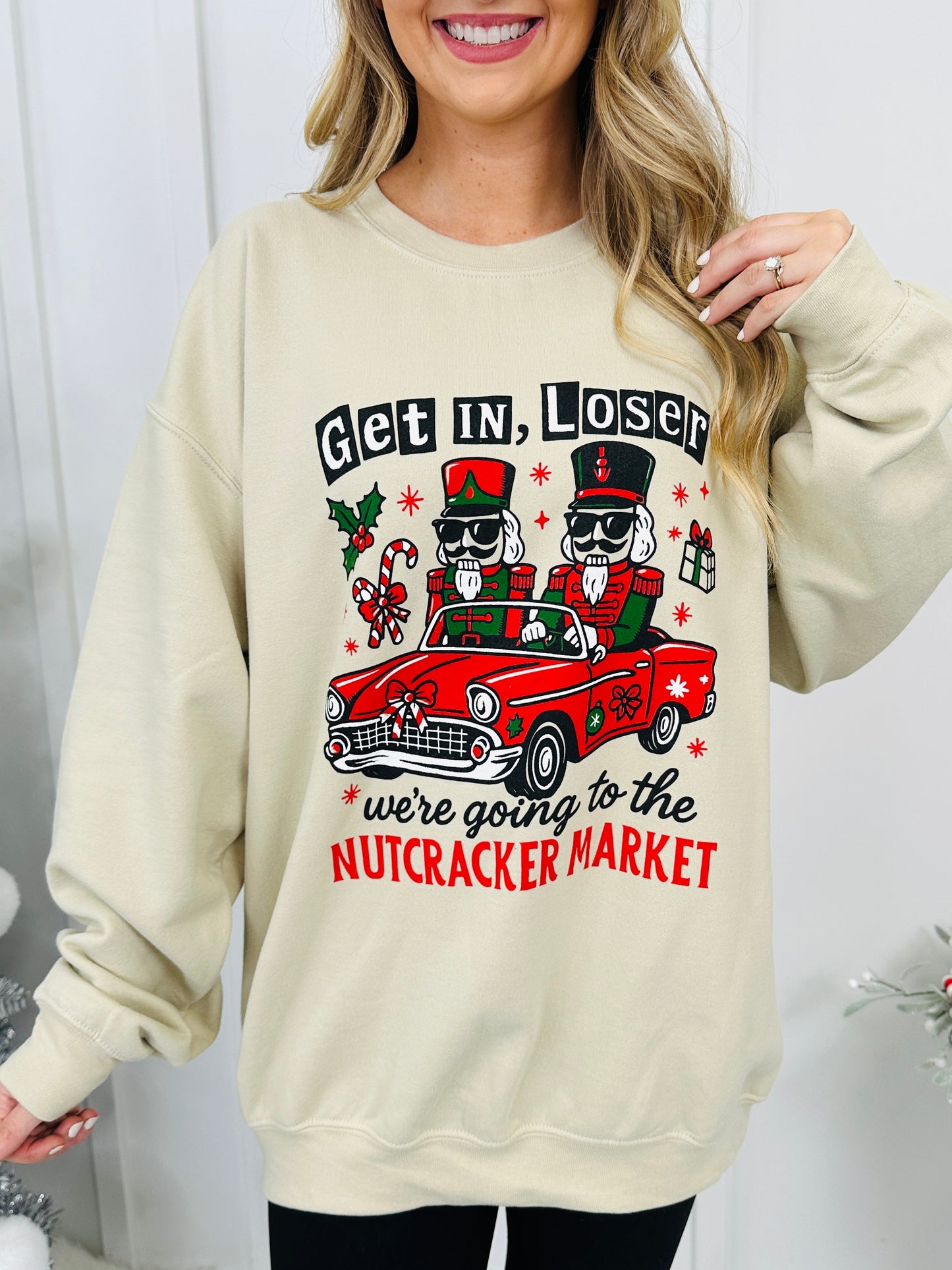 Get In Loser Nutcracker Graphic Crewneck Sweatshirt