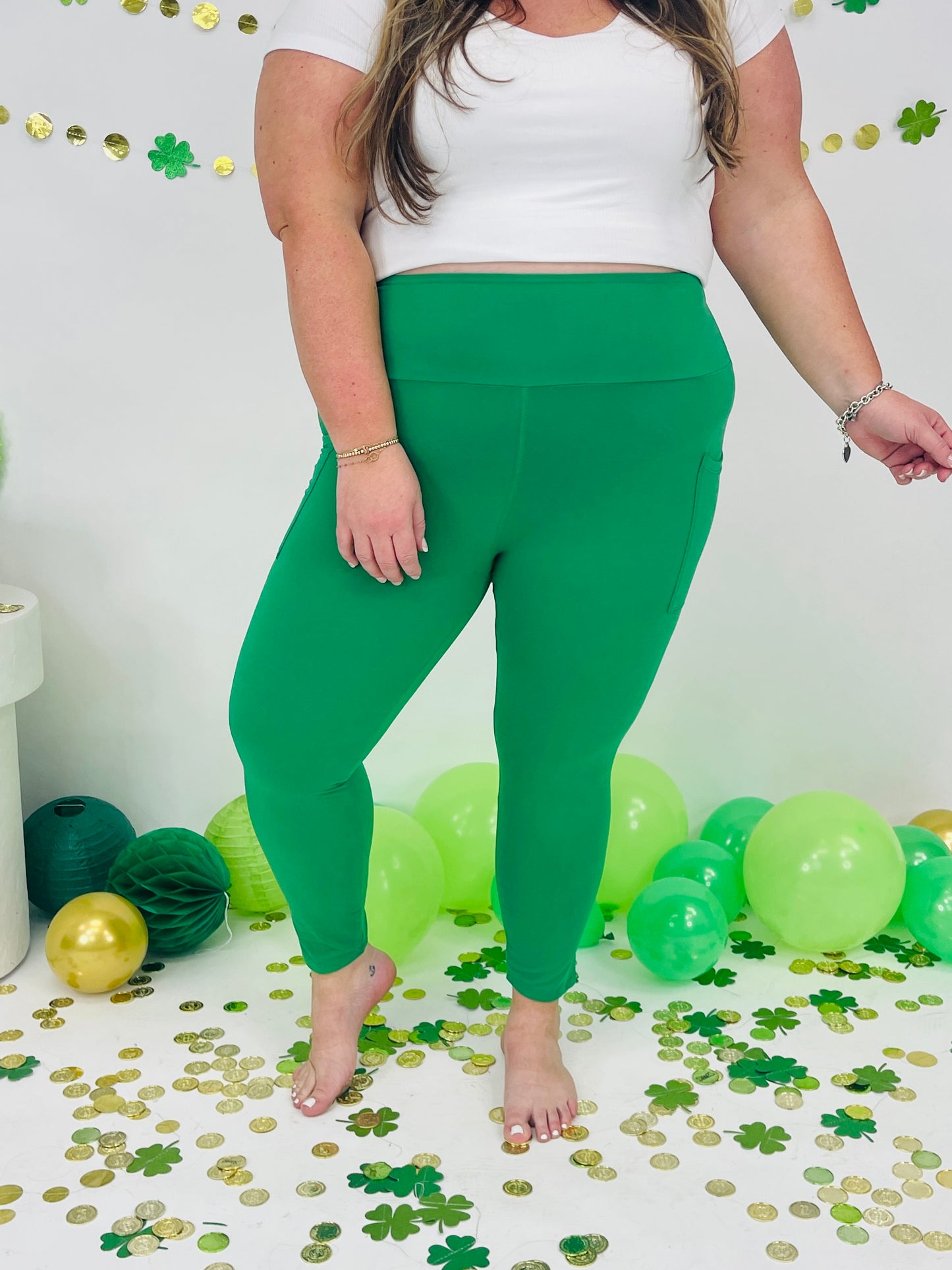 Tummy Control Custom MOCO Leggings In Kelly Green