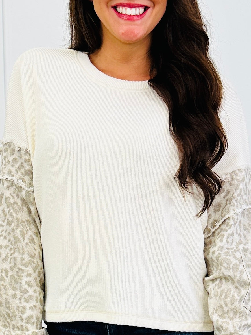 Just A Little Wild Top In Cream