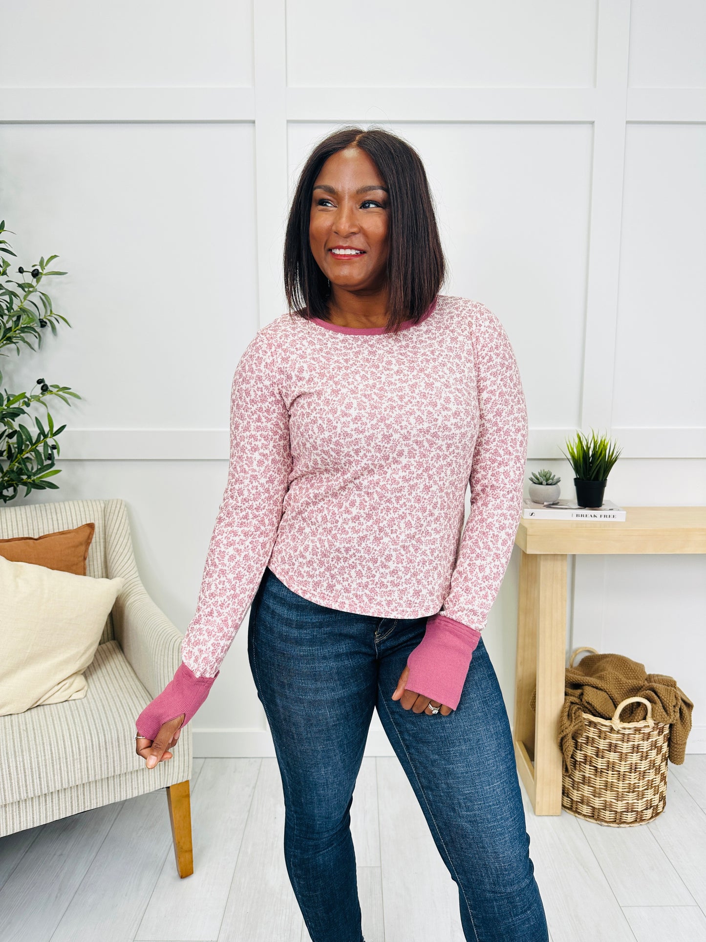 Through The Wildflowers Top in Burgundy/Ivory