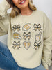 Football And Bows Graphic Crewneck Sweatshirt
