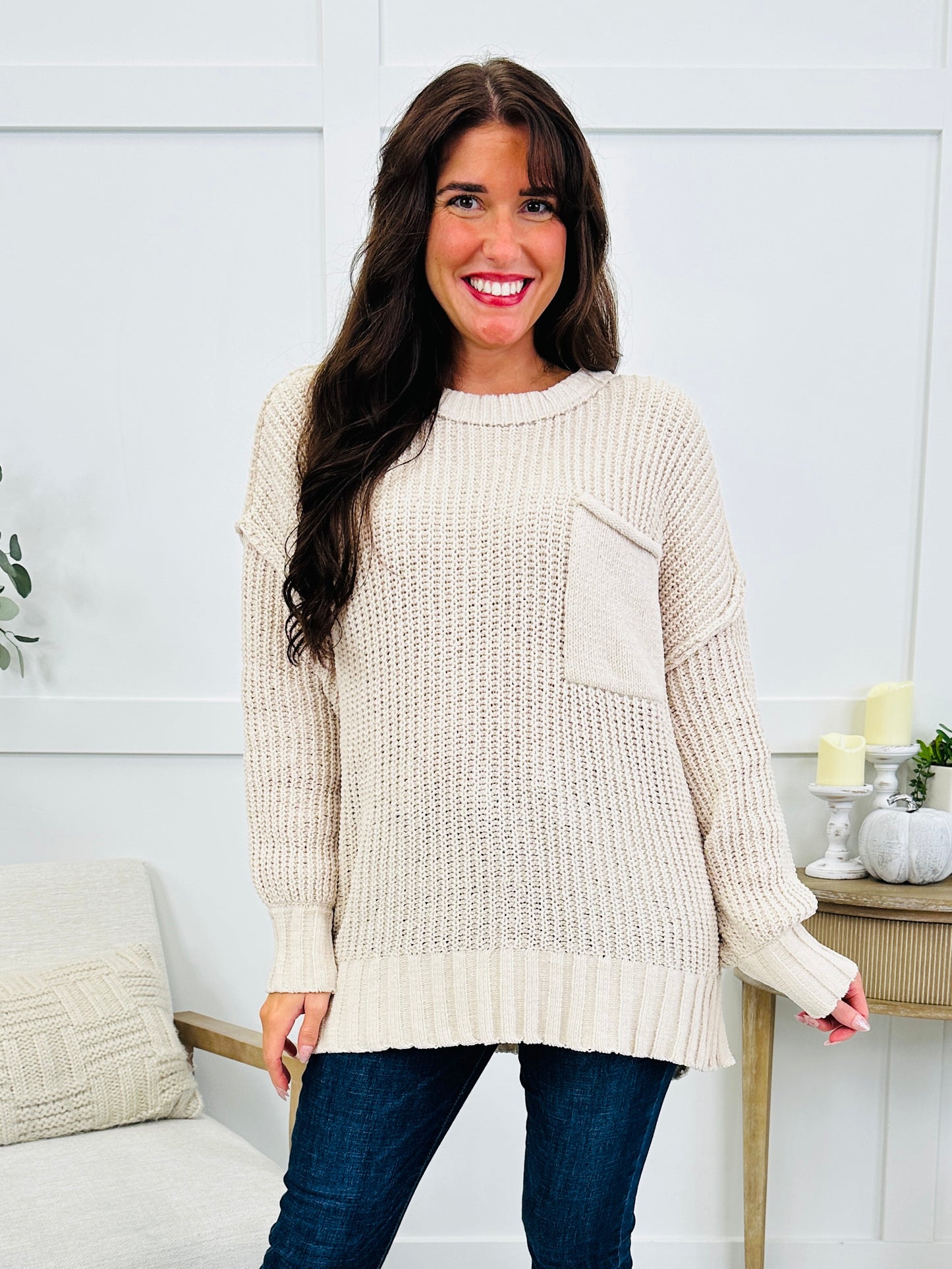 Casual Company Sweater In Ecru