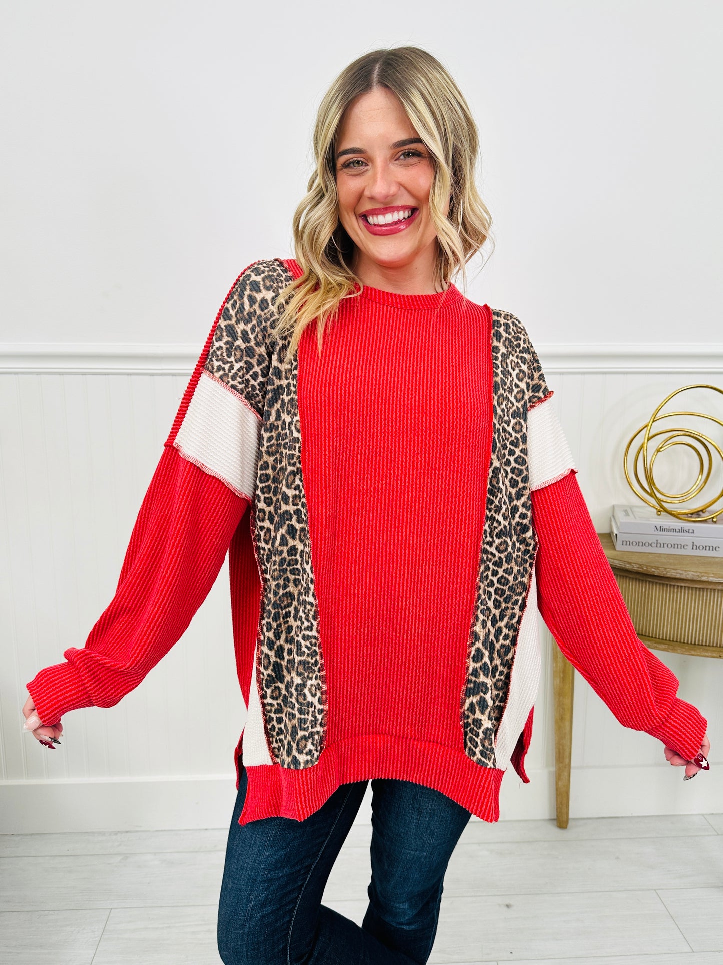 Leopard Love Raised Rib Top In Multiple Colors