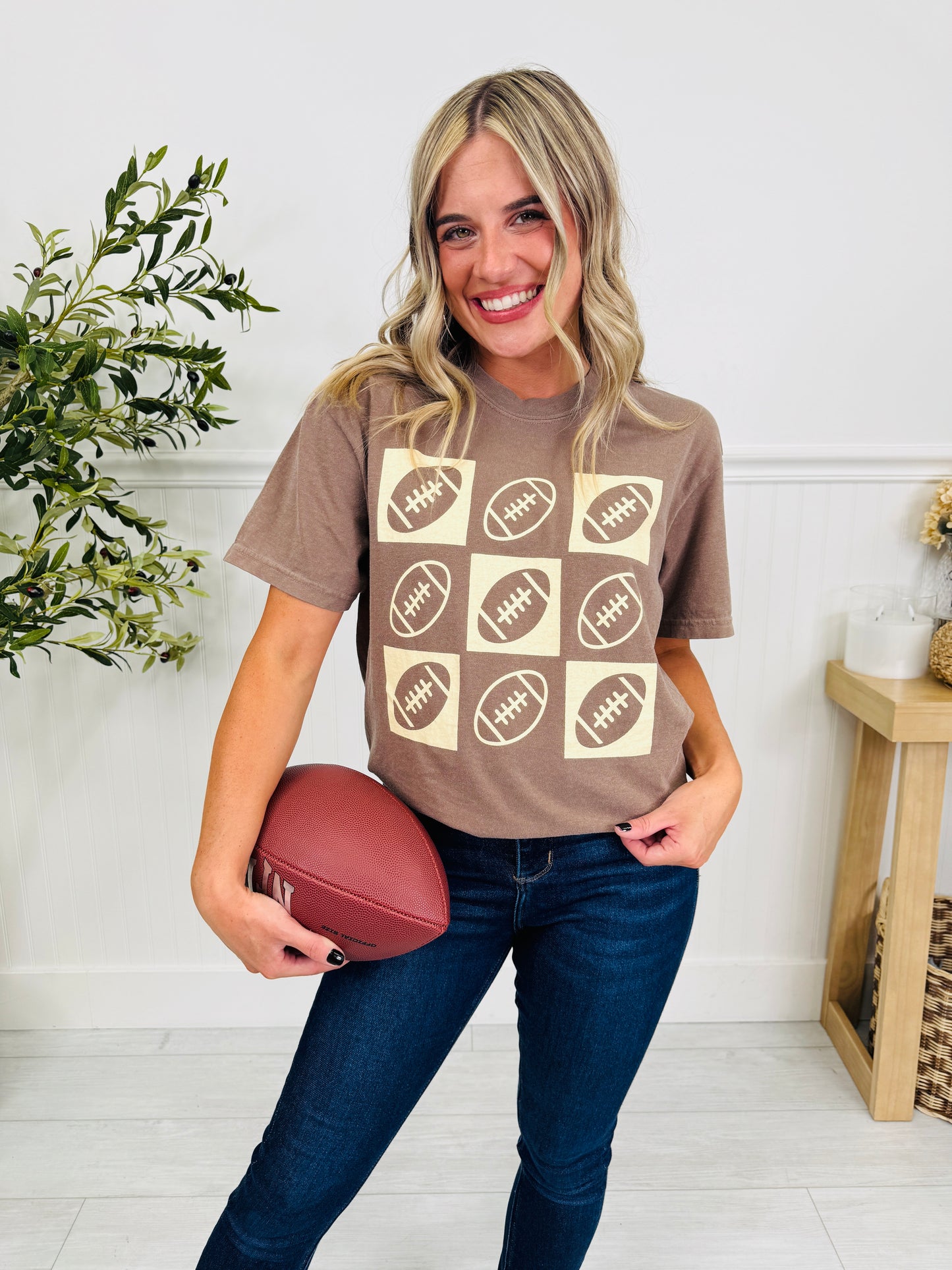 Retro Checkered Football Graphic Tee