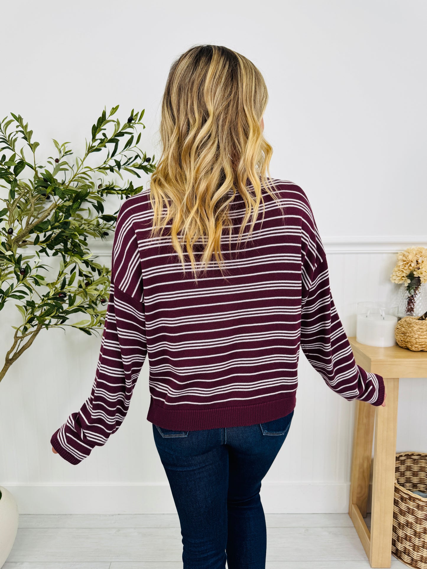 Fine Line Top In Wine