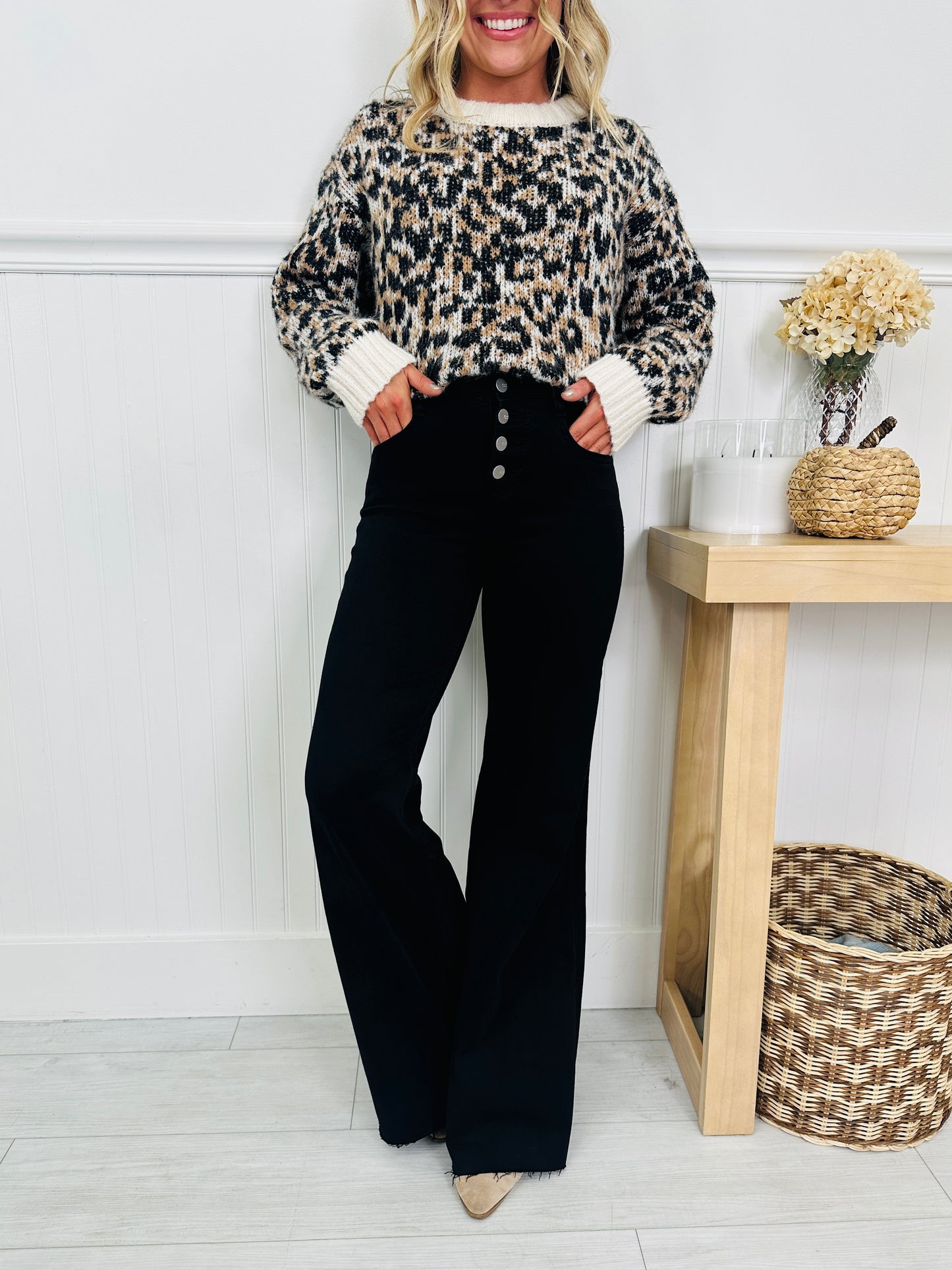 Bold Moves Tummy Control Black Wide Leg Jeans