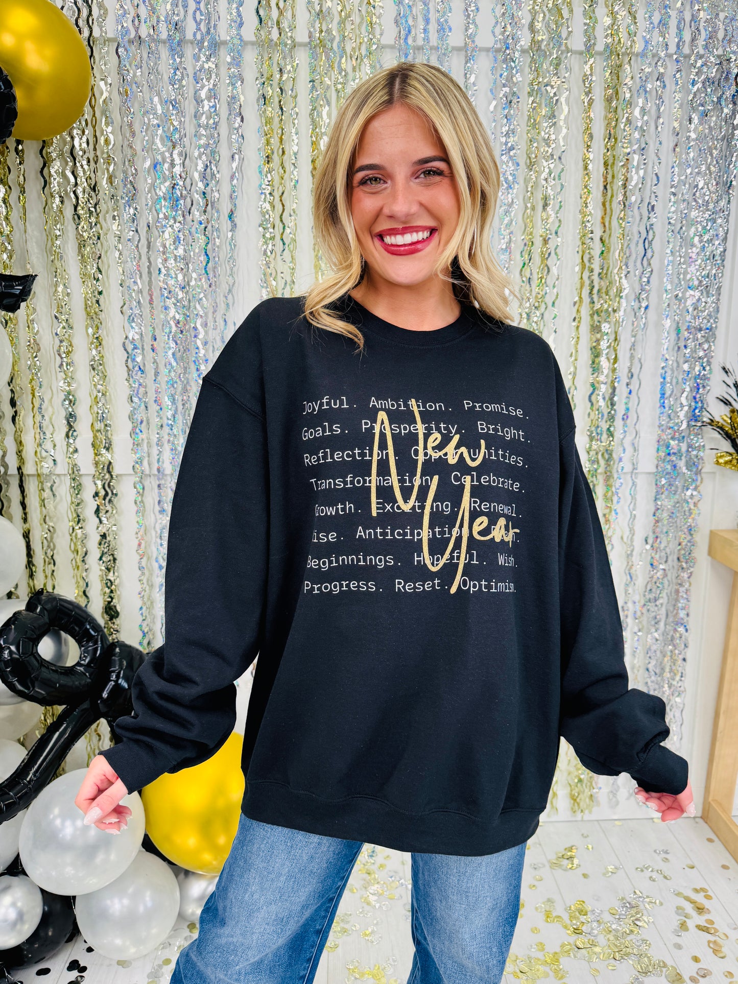 New Year Affirmations Graphic Crewneck Sweatshirt