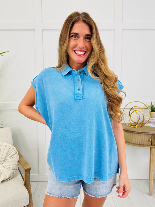 The Relaxed Edit Top In Marine Blue