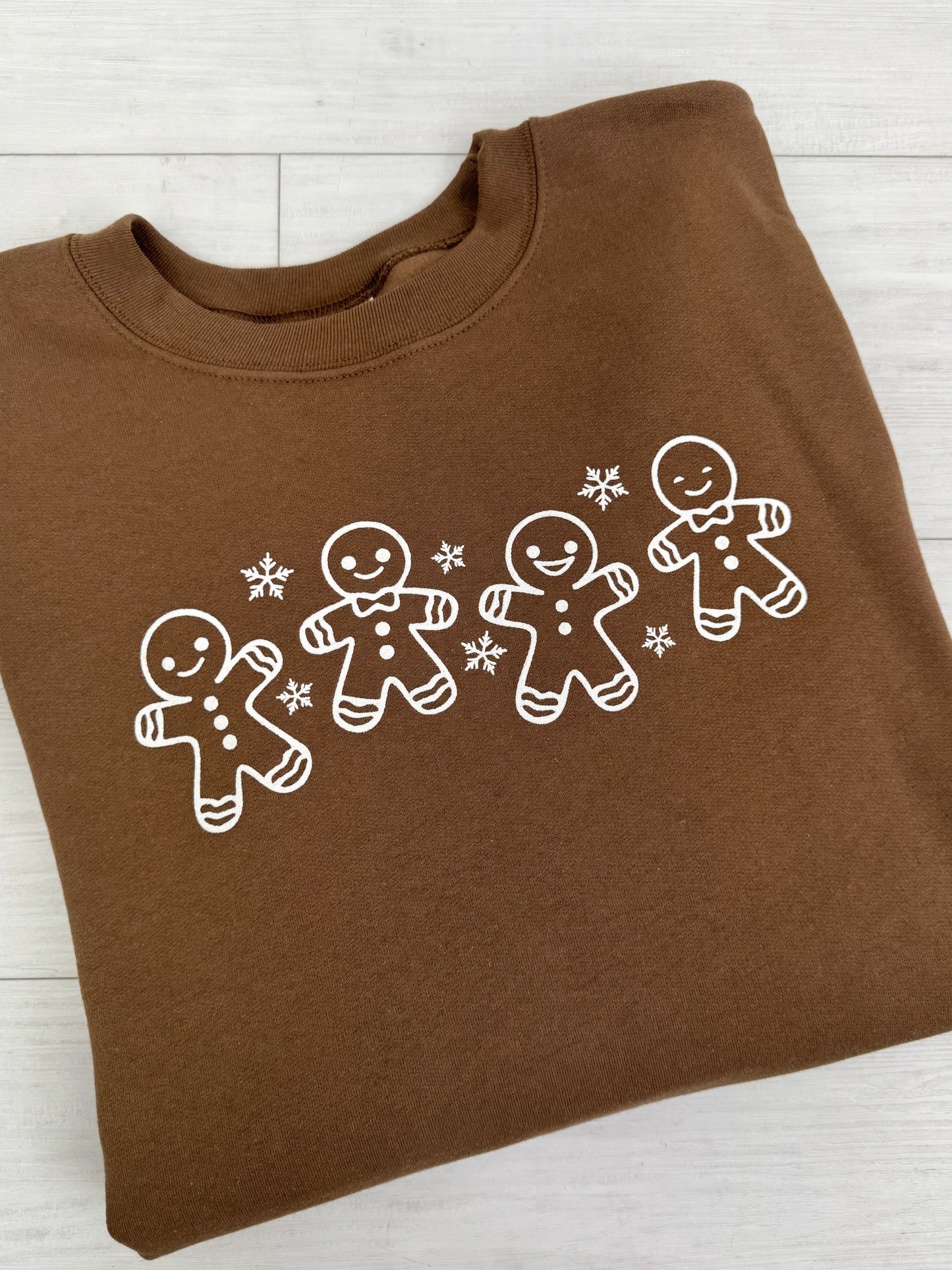 Snowy Gingerbread Graphic Crewneck Sweatshirt
