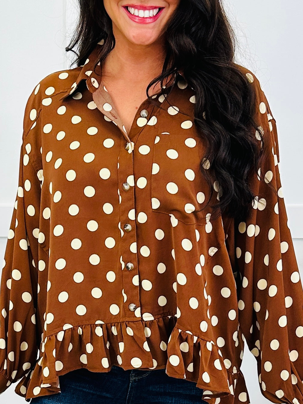 Mocha Dot Darling Top