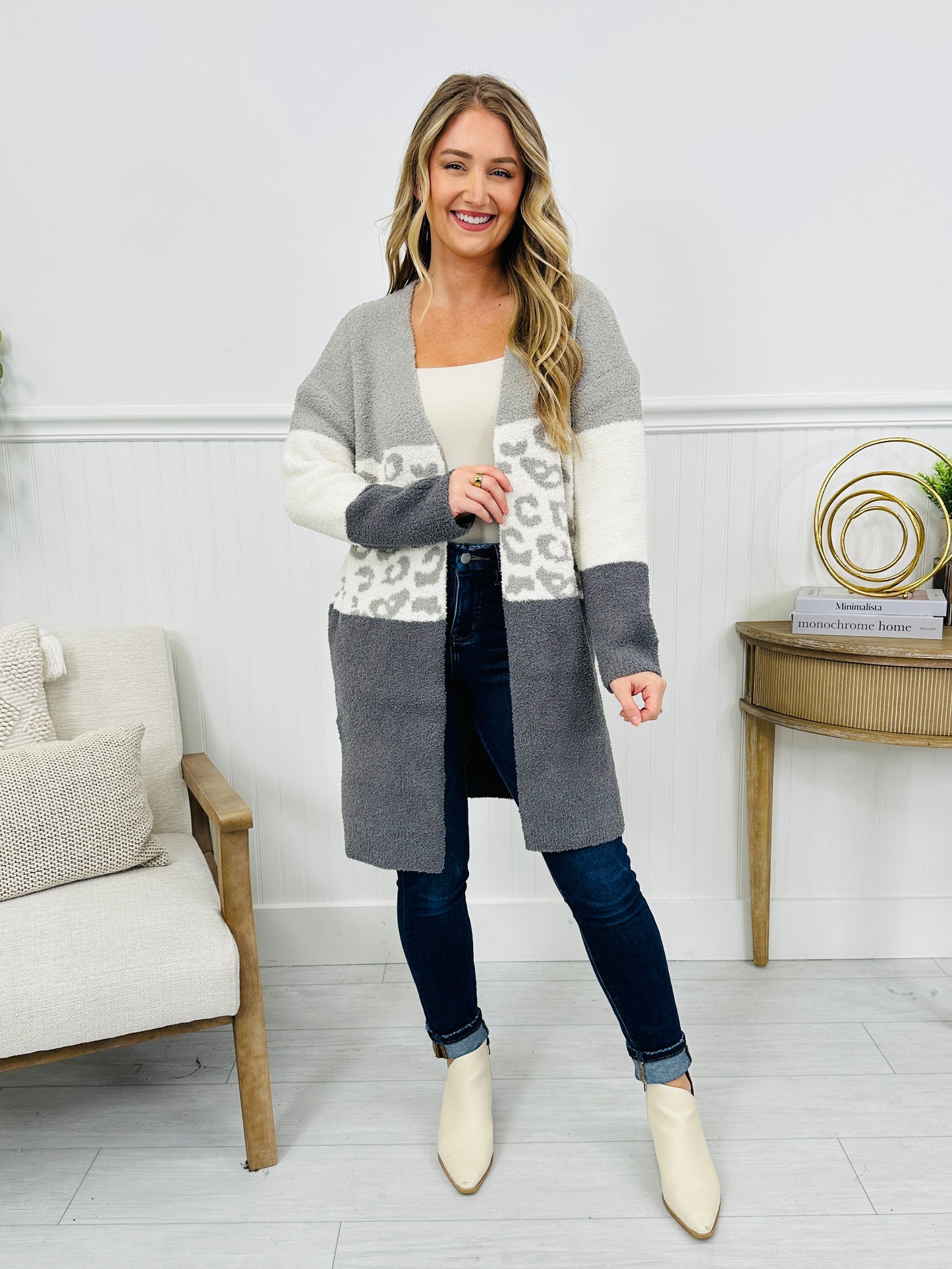 Stay Warm With Me Cardigan in Gray