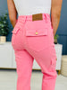Judy Blue Tickled Pink Straight Leg Cargo Jeans in Reg/Curvy