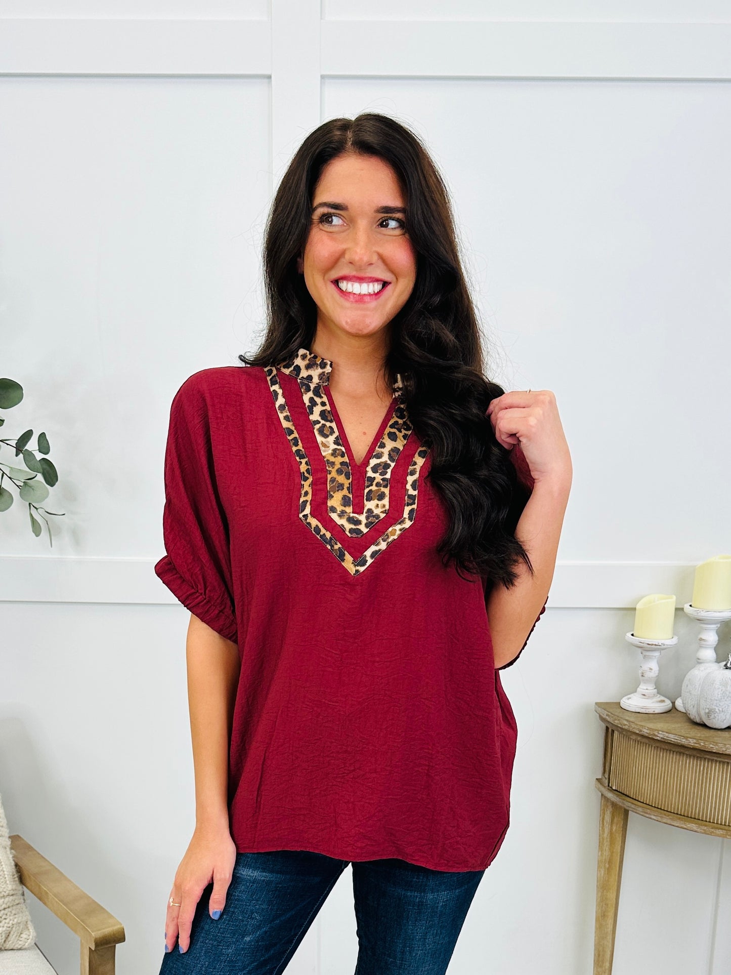 Wild Beauty Top In Burgundy