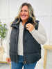 DOORBUSTER! REG/CURVY Staying Bundled Up Vest In Black