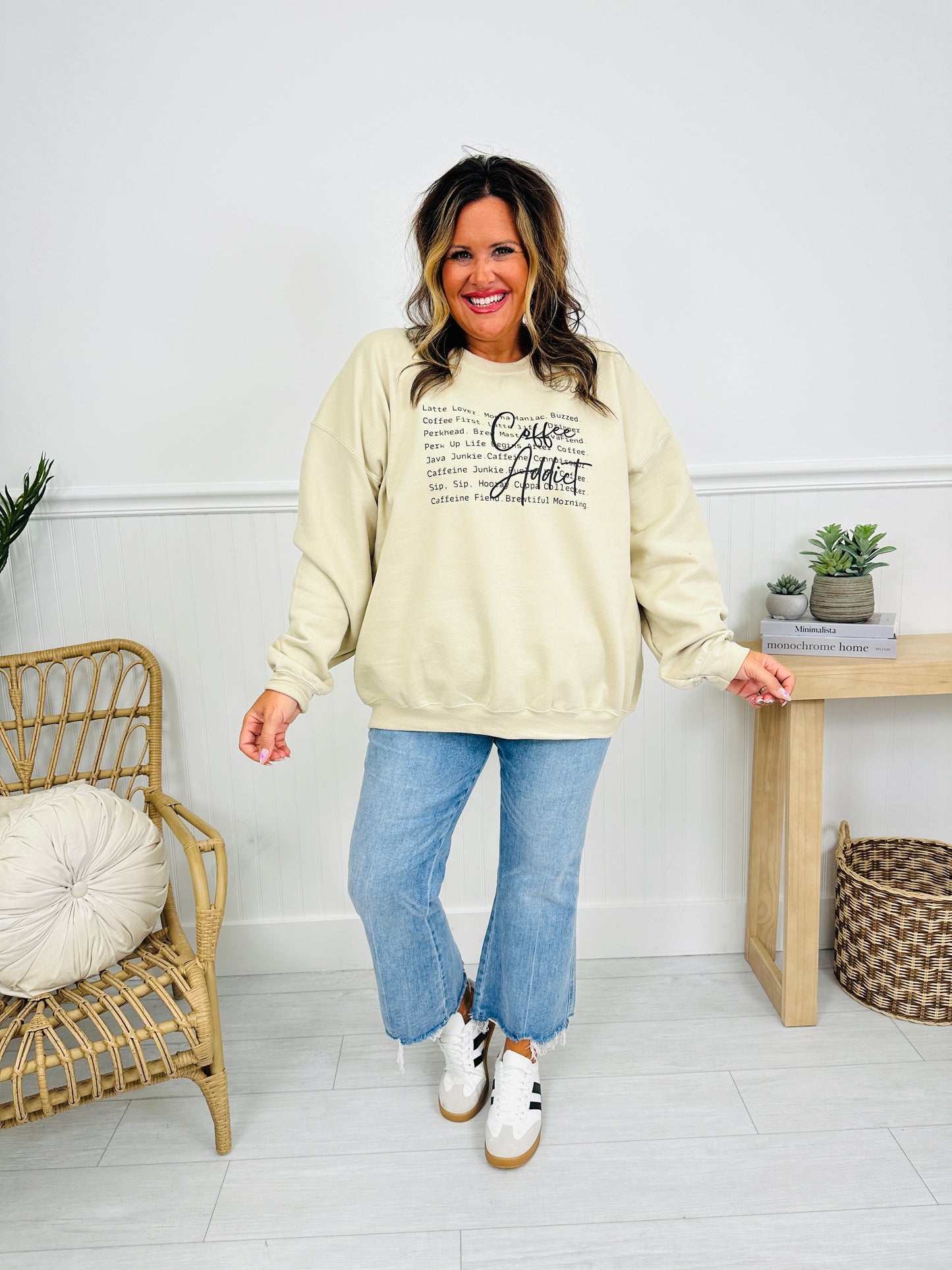 Coffee Addict  Graphic Crewneck Sweatshirt