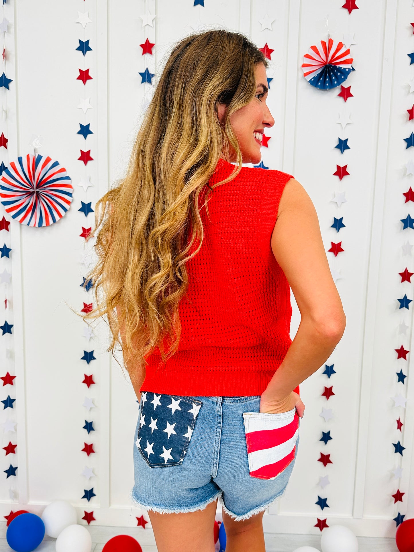 Americana Air Knit Vest In Multiple Colors