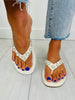 Pearlfect Pair Flip Flops In White
