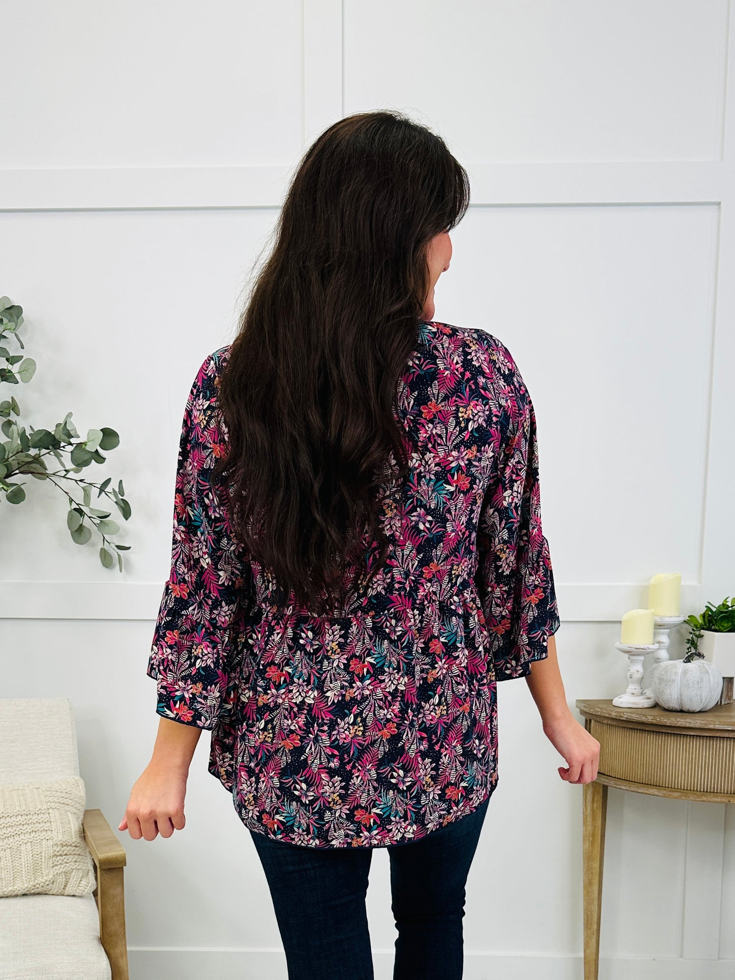 The Blooming Days Top In Navy