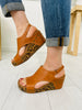 Strut Your Spots Wedges In Cognac Leopard