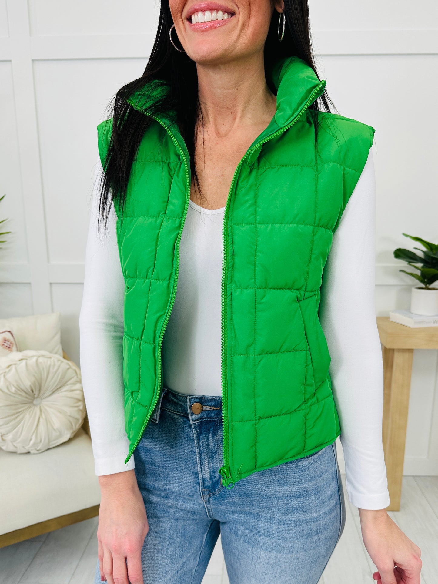 Puffed To Perfection Vest In Kelly Green