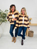 Soft Spot For Stripes Cardigan In Taupe