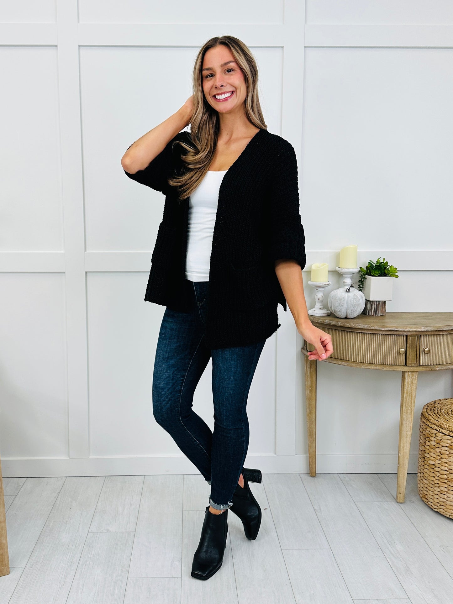 Morning Dew Cardigan In Black