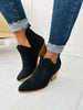 Be My Keeper Booties In Black Suede