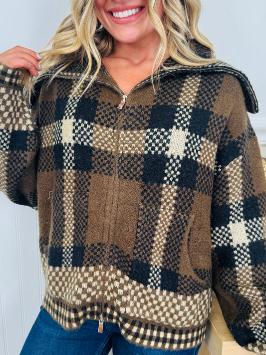 Plaid With A Purpose Sweater Jacket