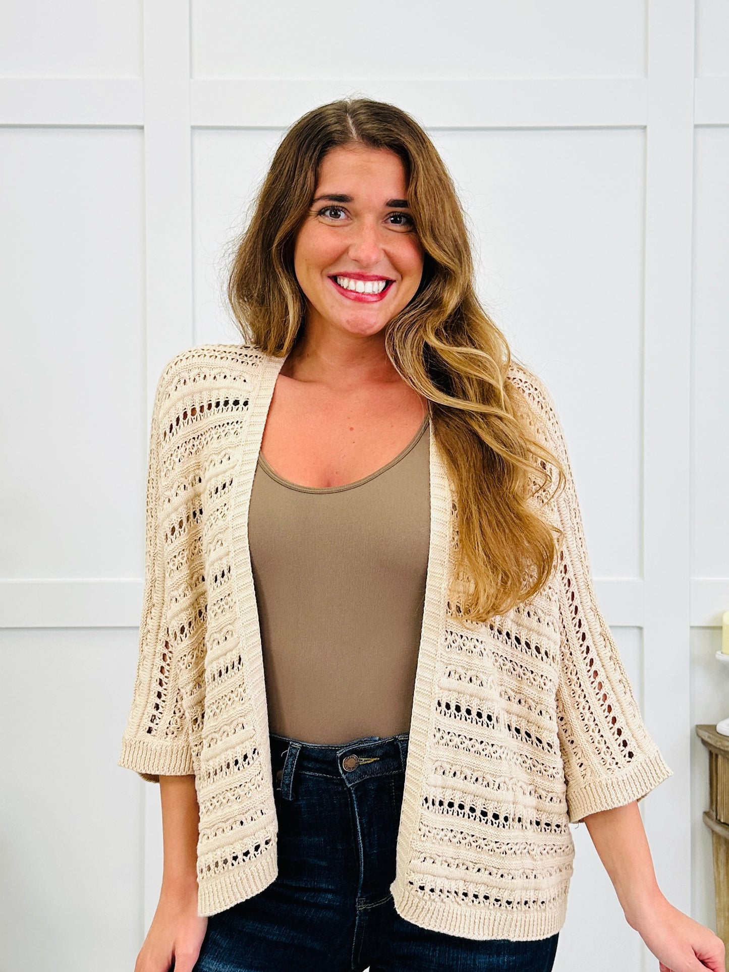Driftwood Knit Cardigan In Natural