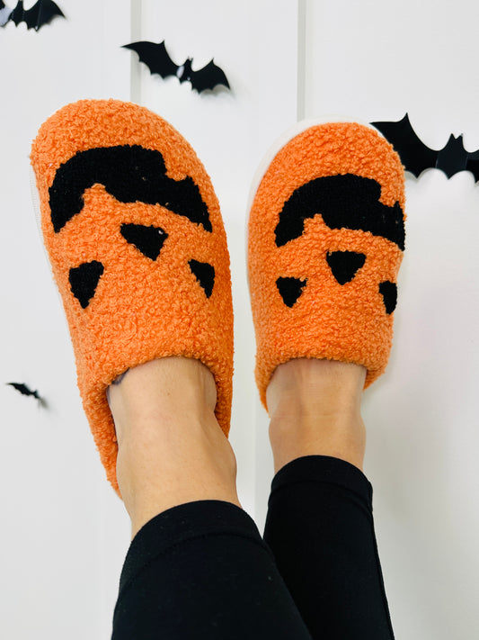 Creep And Cozy Pumpkin Slippers